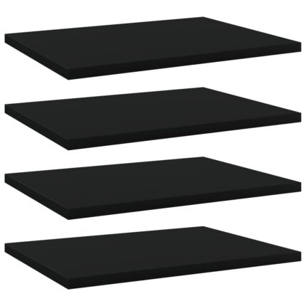 Panneaux de bibliothèque 4 pcs noir bois d’ingénierie