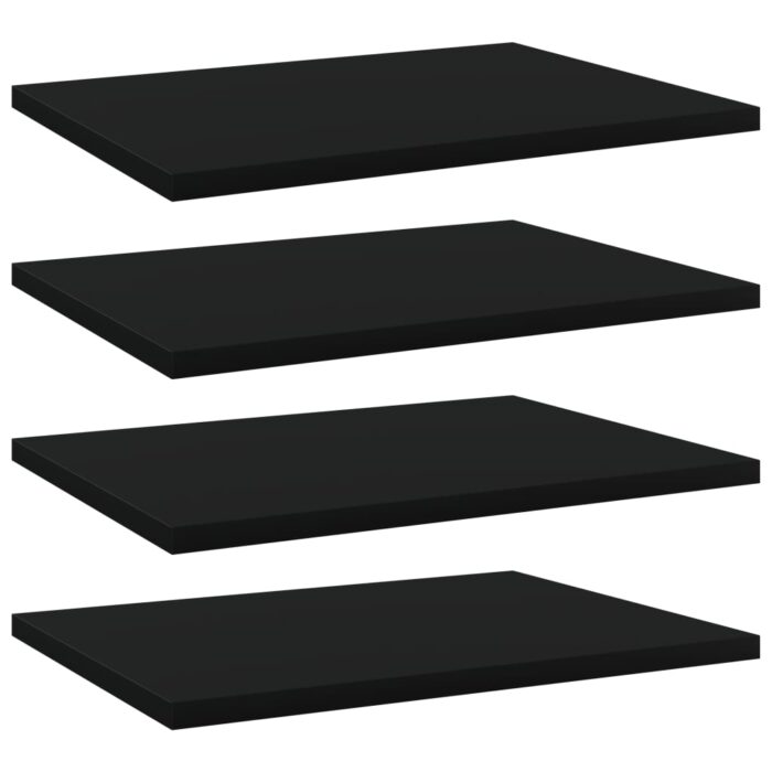 Panneaux de bibliothèque 4 pcs noir bois d’ingénierie – Image 1