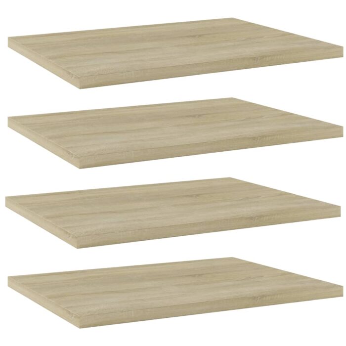 Panneau de bibliothèque 4 pcs chêne sonoma bois d’ingénierie – Image 1