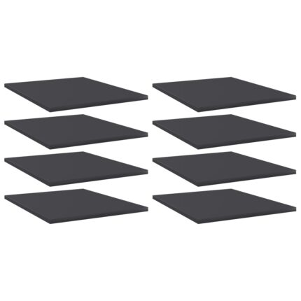Panneaux de bibliothèque 8 pcs gris bois d’ingénierie