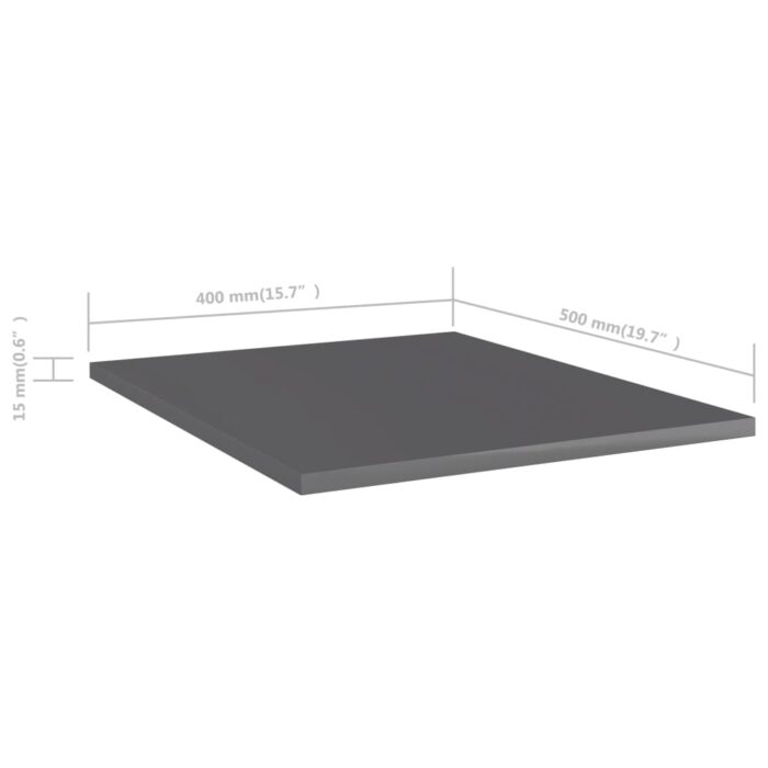 Panneaux de bibliothèque 8 pcs gris brillant bois d’ingénierie – Image 4