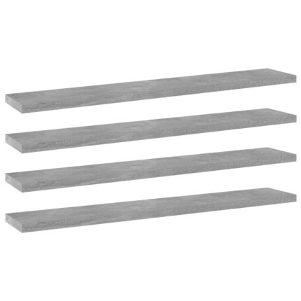 Panneaux de bibliothèque 4 pcs gris béton bois d’ingénierie