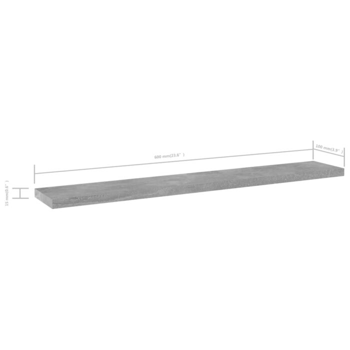 Panneaux de bibliothèque 4 pcs gris béton bois d’ingénierie – Image 4