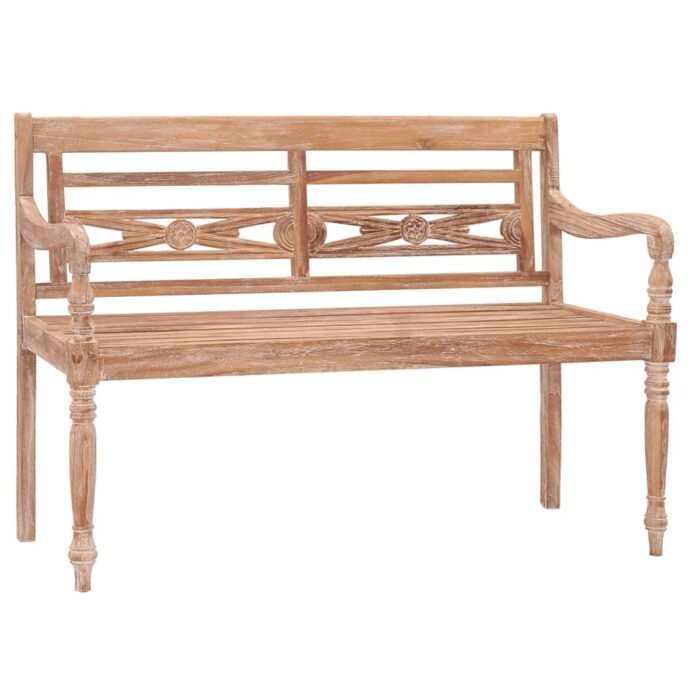 VXL8720286246856_a_en_hd_1.jpg Banc Batavia 120 cm Huilé en blanc Bois de teck solide – Image 1