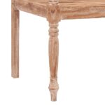 Banc Batavia 120 cm Huilé en blanc Bois de teck solide – Image 5