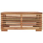 Table et repose-pied de jardin coussin gris foncé Bois de teck – Image 2