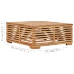 Table et repose-pied de jardin coussin gris foncé Bois de teck – Image 7