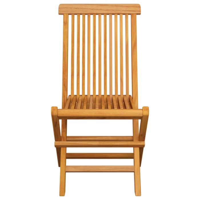 Chaises de jardin et coussins noir lot de 4 Bois de teck massif – Image 3