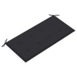 Banc de jardin et coussin anthracite 112 cm Bois de teck massif – Image 4