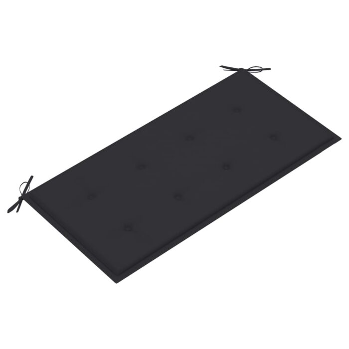 Banc de jardin et coussin anthracite 112 cm Bois de teck massif – Image 4