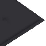 Banc de jardin et coussin anthracite 112 cm Bois de teck massif – Image 6