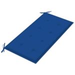 Banc de jardin et coussin bleu royal 112 cm Bois de teck massif – Image 4