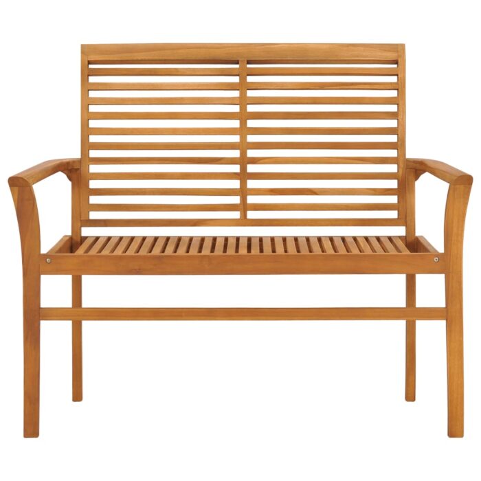 Banc de jardin avec coussin vert vif 112 cm Bois de teck massif – Image 2