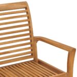 Banc de jardin avec coussin vert vif 112 cm Bois de teck massif – Image 3
