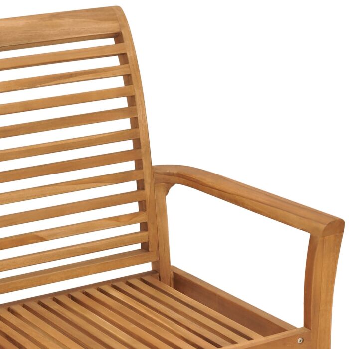 Banc de jardin avec coussin vert vif 112 cm Bois de teck massif – Image 3