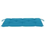 Banc de jardin avec coussin bleu clair 112 cm Bois de teck – Image 7