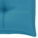 Banc de jardin avec coussin bleu clair 112 cm Bois de teck – Image 8