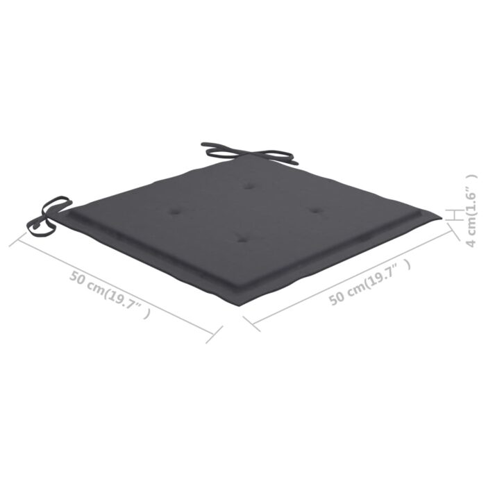 Chaise à bascule avec coussin anthracite Bois de teck solide – Image 9