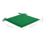 Chaise à bascule avec coussin vert Bois de teck solide – Image 9