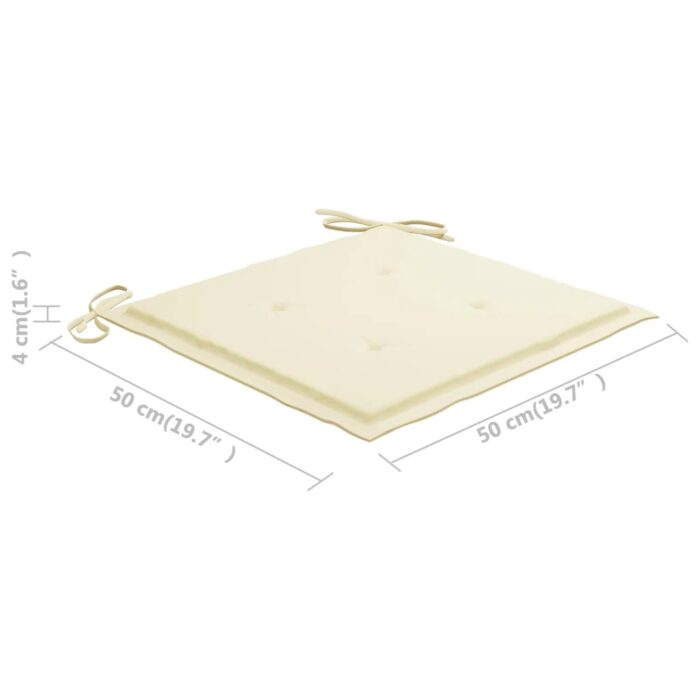 Chaises de jardin lot de 2 avec coussins Bois de teck massif – Image 10