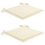 Chaises de jardin lot de 2 avec coussins Bois de teck massif – Image 5