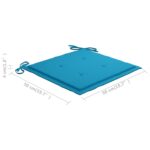 Chaises de jardin lot de 2 avec coussins Bois de teck massif – Image 10