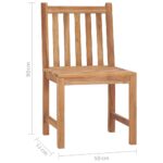 Chaises de jardin lot de 2 avec coussins Bois de teck massif – Image 10