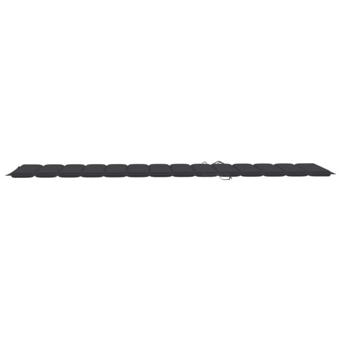 Chaise longue avec coussin anthracite Bois de teck solide – Image 12