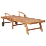 Chaise longue avec coussin anthracite Bois de teck solide – Image 6
