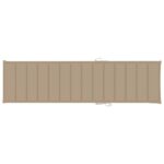 Chaise longue avec coussin beige Bois de teck solide – Image 10