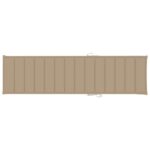 Chaise longue avec coussin beige Bois de teck solide – Image 12