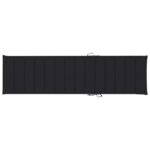 Chaise longue avec coussin noir Bois de teck solide – Image 11