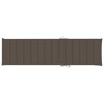 Chaise longue avec coussin taupe Bois de teck solide – Image 11