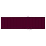 Chaise longue avec coussin rouge bordeaux Bois de teck solide – Image 11