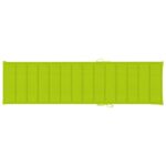 Chaise longue avec coussin vert vif Bois de teck solide – Image 11