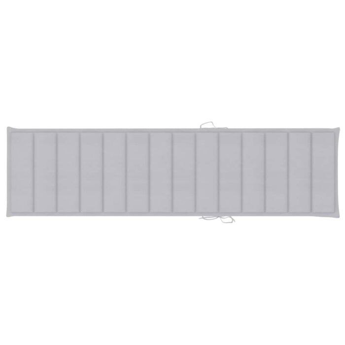 Chaise longue avec table et coussin Bois de teck solide – Image 12