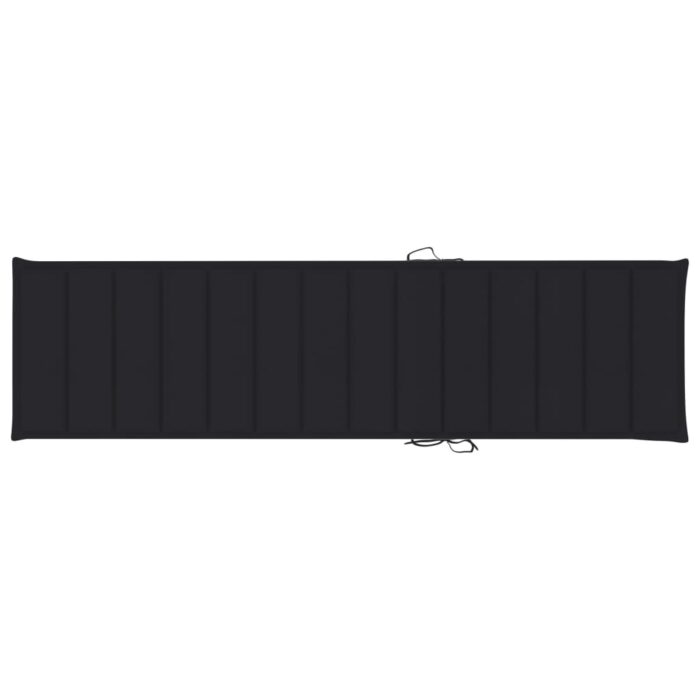 Chaise longue avec table et coussin Bois de teck solide – Image 12