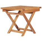 Chaise longue avec table et coussin Bois de teck solide – Image 3