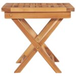 Chaise longue avec table et coussin Bois de teck solide – Image 5