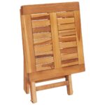 Chaise longue avec table et coussin Bois de teck solide – Image 6