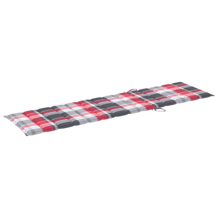 Chaise longue avec table et coussin Bois de teck solide – Image 8