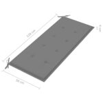 Banc de jardin pliable avec coussin 118 cm Bambou – Image 8