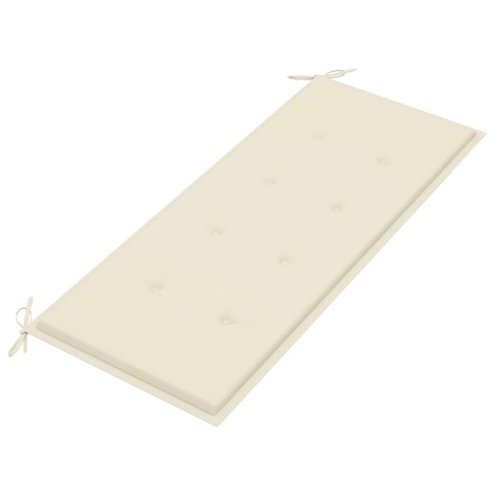 Banc de jardin pliable avec coussin 118 cm Bambou – Image 4