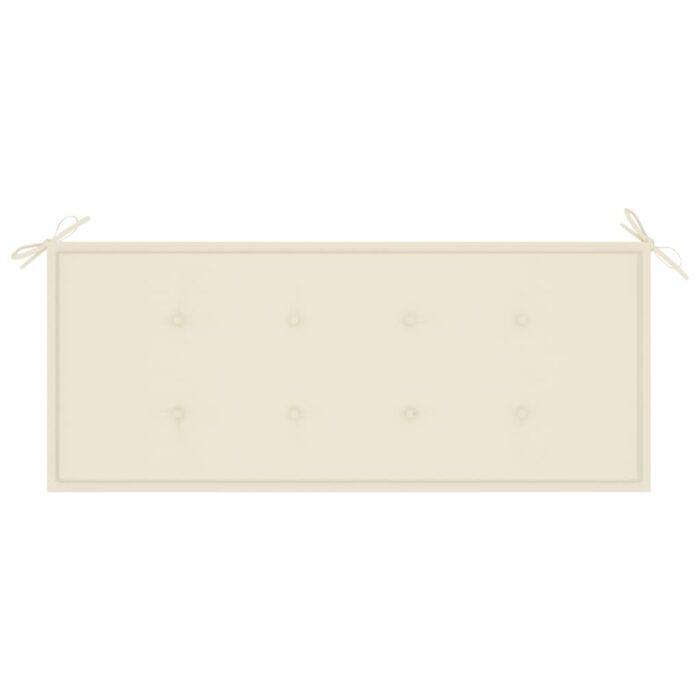 Banc de jardin pliable avec coussin 118 cm Bambou – Image 5