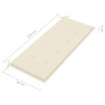 Banc de jardin pliable avec coussin 118 cm Bambou – Image 8