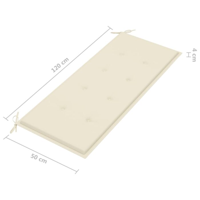 Banc de jardin pliable avec coussin 118 cm Bambou – Image 8