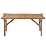 Banc de jardin pliable avec coussin 118 cm Bambou – Image 2