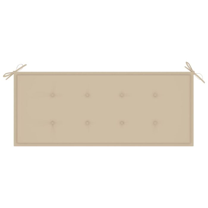 Banc de jardin pliable avec coussin 118 cm Bambou – Image 5