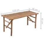 Banc de jardin pliable avec coussin 118 cm Bambou – Image 7
