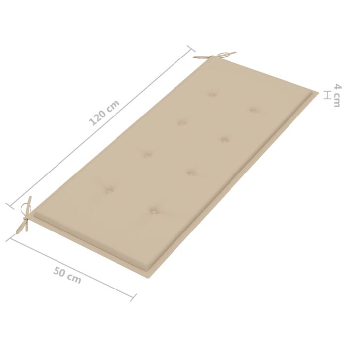 Banc de jardin pliable avec coussin 118 cm Bambou – Image 8